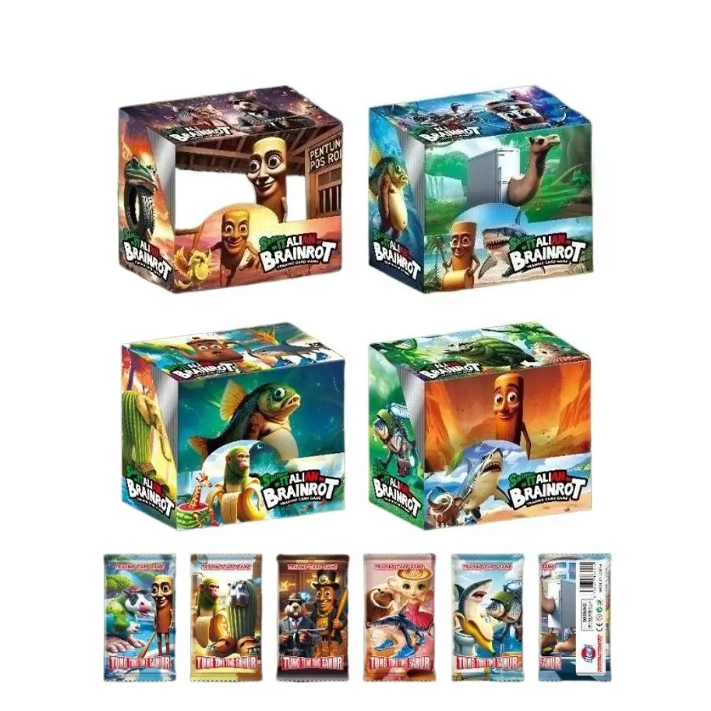 Tralalero Tralala Cards Set Kids' Cartoon Tungtung Sahur Brainrot Anime Characters Collection Card Flashcards Children Toy Gifts