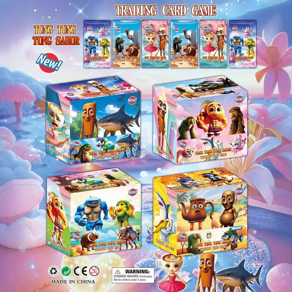 Tralalero Tralala Cards Set Kids' Cartoon Tungtung Sahur Brainrot Anime Characters Collection Card Flashcards Children Toy Gifts