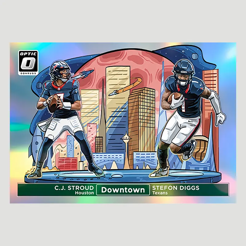 Panini 2024 Nfl Obsidian Donruss Downtown Duos Jayden Daniels Patrick Mahomes II Diy Homemade Rugby Star Trading Cards Gift