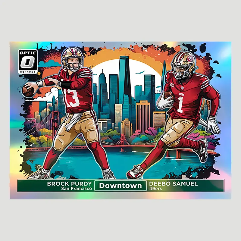 Panini 2024 Nfl Obsidian Donruss Downtown Duos Jayden Daniels Patrick Mahomes II Diy Homemade Rugby Star Trading Cards Gift