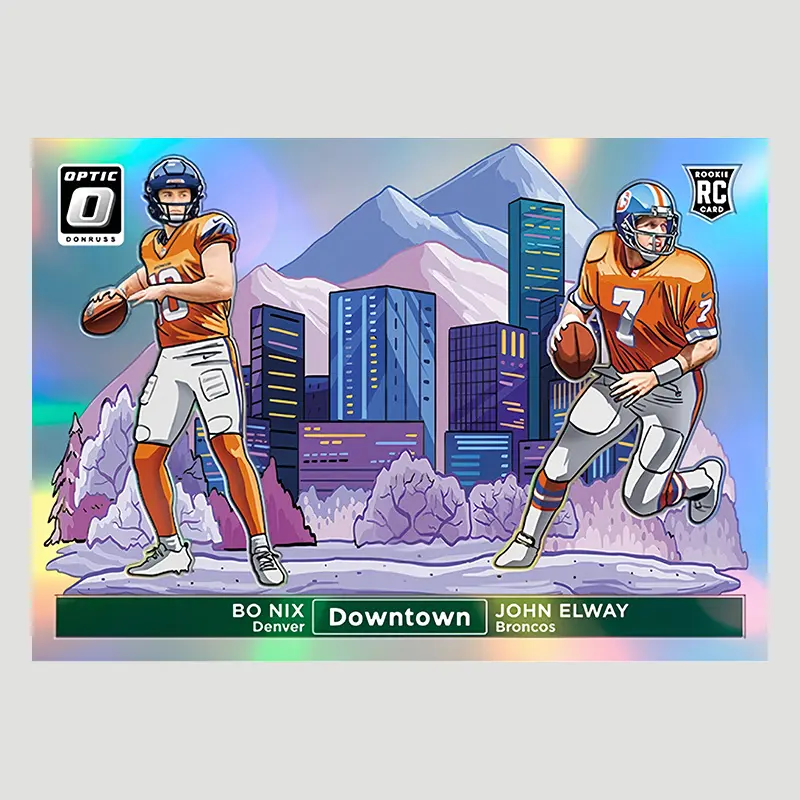 Panini 2024 Nfl Obsidian Donruss Downtown Duos Jayden Daniels Patrick Mahomes II Diy Homemade Rugby Star Trading Cards Gift