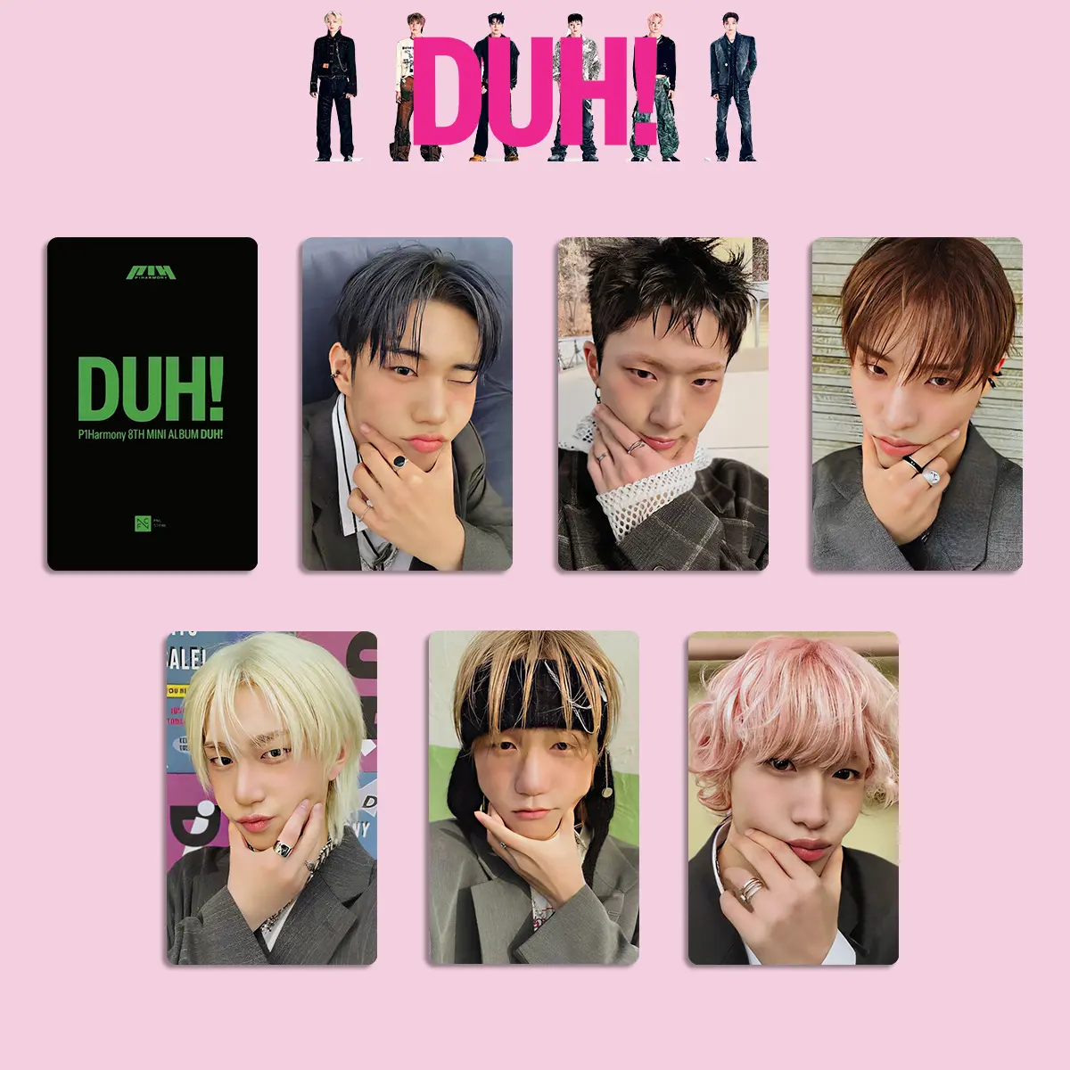 6Pcs/Set Kpop P1HARMONY DUH Album Photocards List INTAK THEO JONGSEOB SW JJ MUSE K4 Ver Selfie Lome Cards Fans Collection Gifts