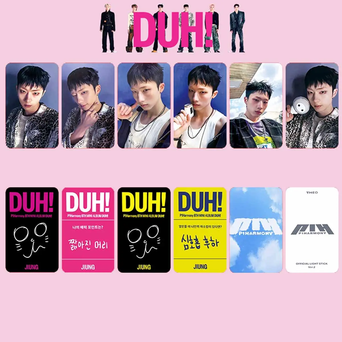 6Pcs/Set Kpop P1HARMONY DUH Album Photocards List INTAK THEO JONGSEOB SW JJ MUSE K4 Ver Selfie Lome Cards Fans Collection Gifts