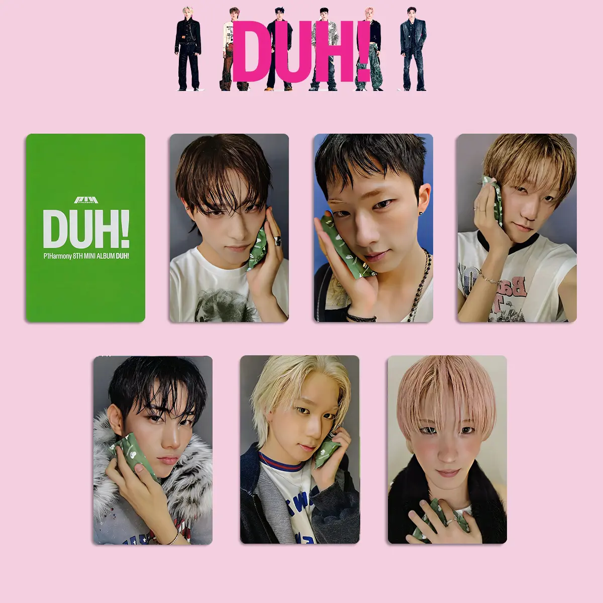 6Pcs/Set Kpop P1HARMONY DUH Album Photocards List INTAK THEO JONGSEOB SW JJ MUSE K4 Ver Selfie Lome Cards Fans Collection Gifts