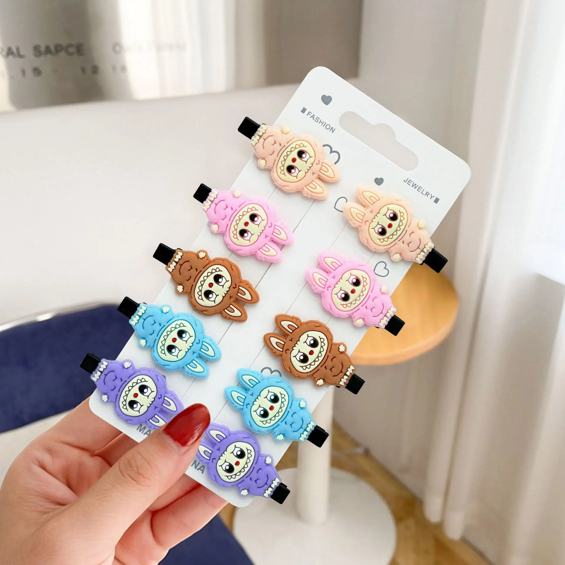 60pcs Cartoon Children's Hair Clips for Girls Anime Hair Accessories Kawaii Friends for Gifts