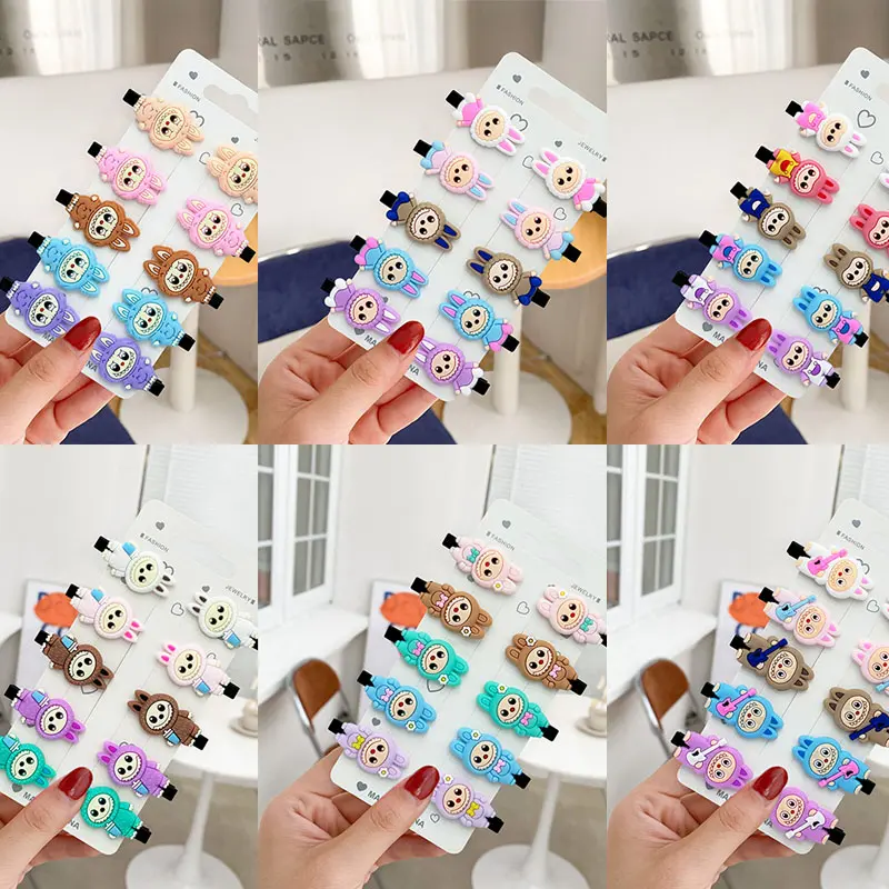 60pcs Cartoon Children's Hair Clips for Girls Anime Hair Accessories Kawaii Friends for Gifts