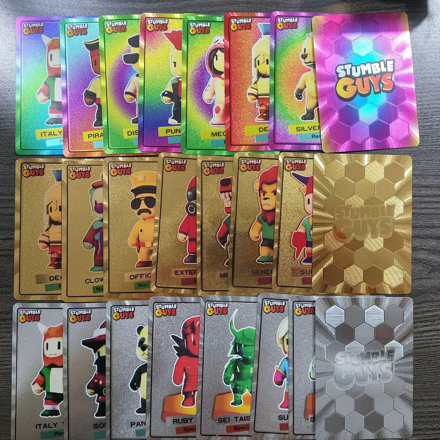 New Stumble Guys Stumbling Guy 55 Gold Foil Flash Cards New Puzzle Creative Collection Cards