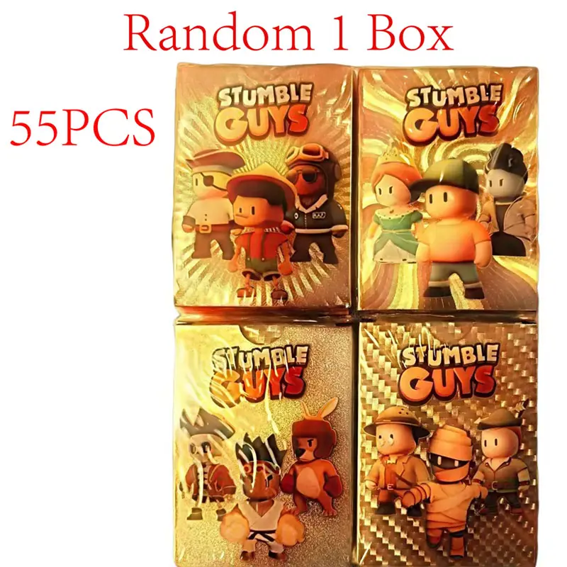 New Stumble Guys Stumbling Guy 55 Gold Foil Flash Cards New Puzzle Creative Collection Cards