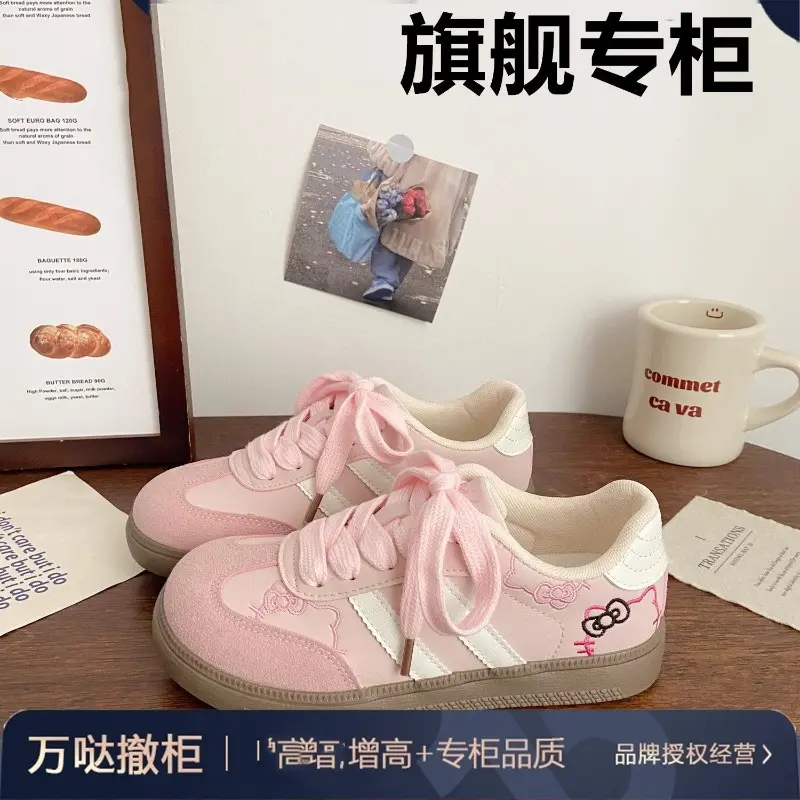 Girly Heart Children Embroidery Training Shoes Women 2025 Spring Baby Soft Casual Board Shoes Ins Fashion Gifts for Kids