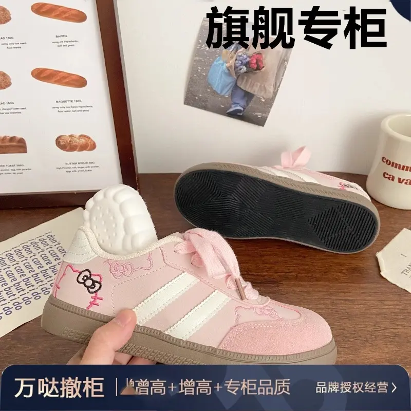 Girly Heart Children Embroidery Training Shoes Women 2025 Spring Baby Soft Casual Board Shoes Ins Fashion Gifts for Kids