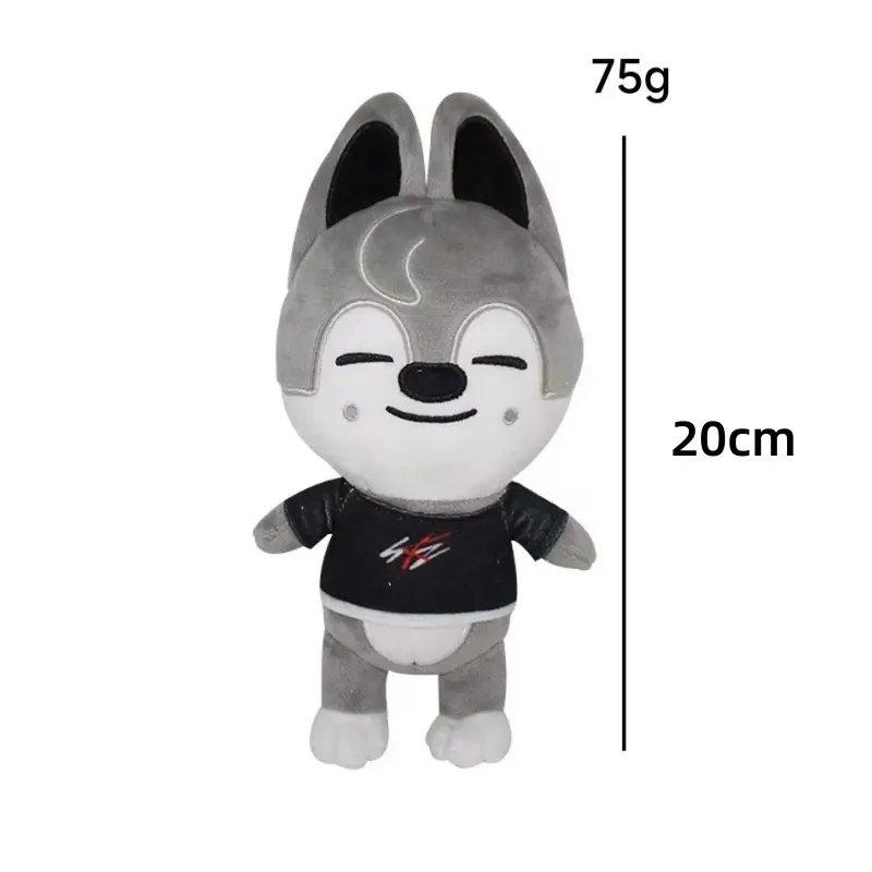 Skzoo Plush Toys 20cm Stray Kids Plush Wolf Chan Cartoon Stuffed Animal Plushies Doll Cute Companion for Kids Adults Fans Gift
