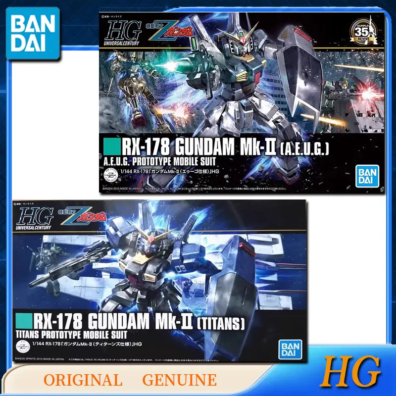 Bandai Original HG RX-178 GUNDAM Mk-II (A.E.U.G.)/(TITANS) Anime Action Figures Toys for Kids Gift Assembly Model Ornaments