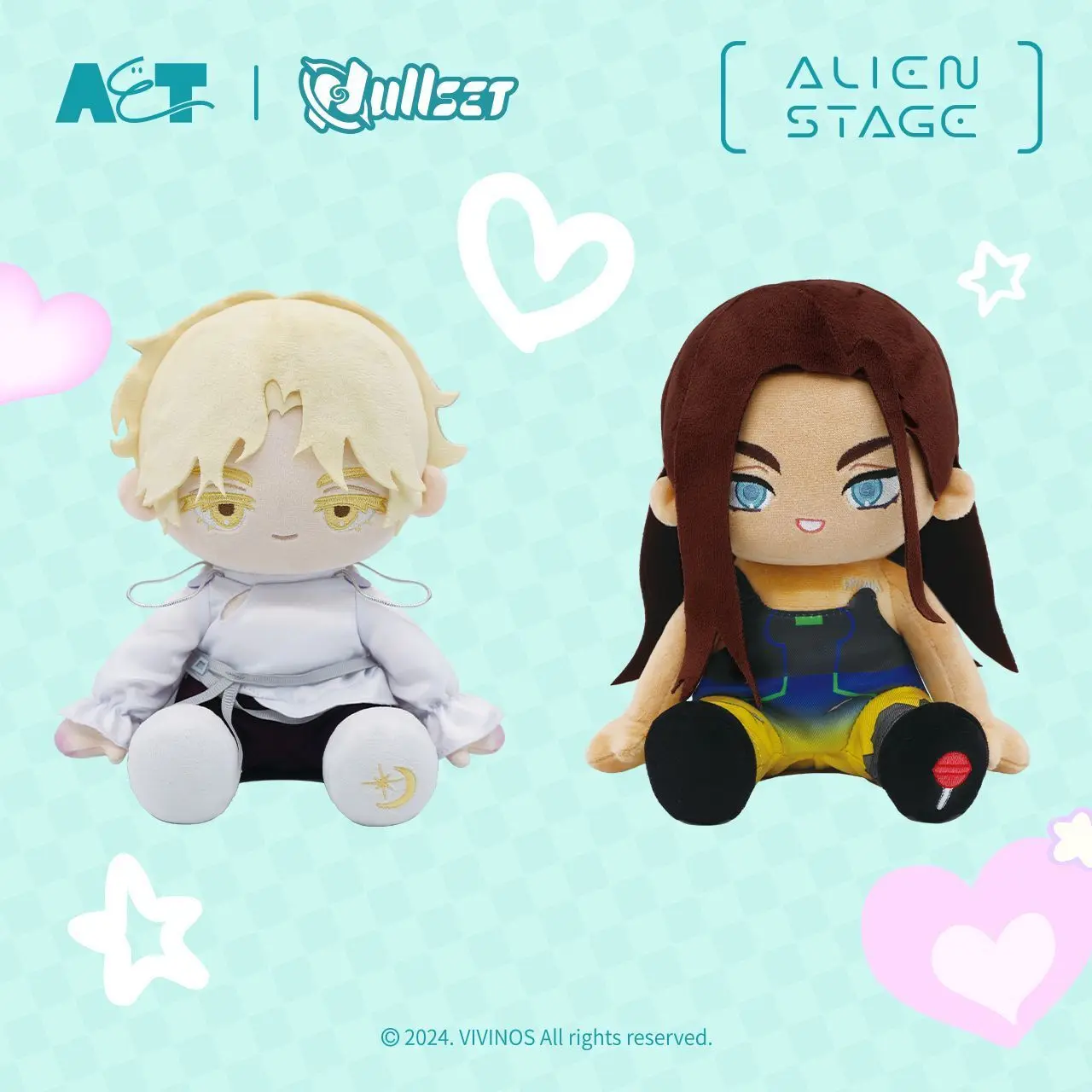 Official Anime Game Alien Stage Till Ivan Sua Luka Mizi Hyuna 20cm Plush Doll Cosplay Sitting Plushie Body Clothes Stuffed Toys
