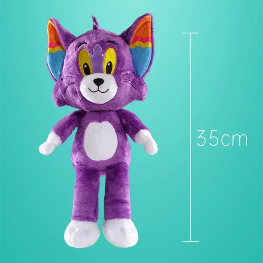 Colorful & Cute Tom and Jerry Plush - 35cm Purple Tom Orange Jerry Birthday Gift for Kids