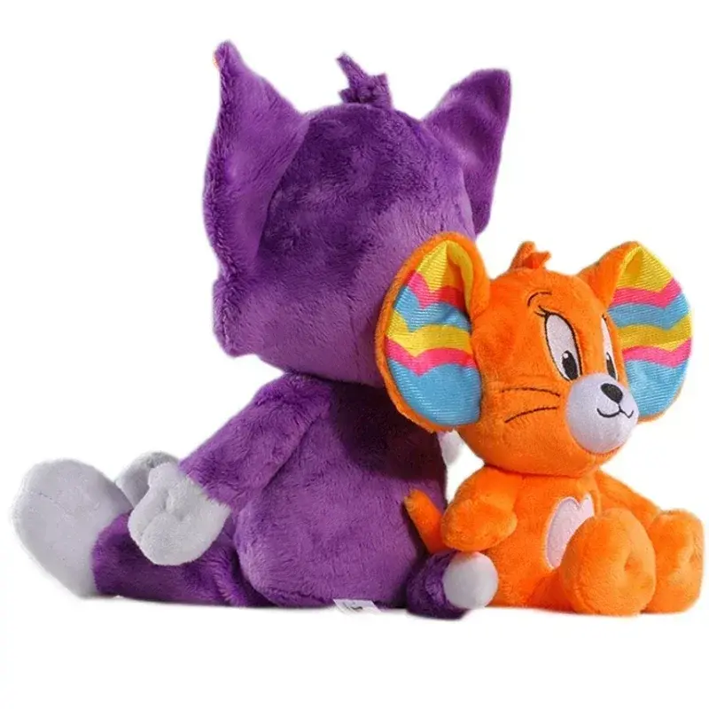 Colorful & Cute Tom and Jerry Plush - 35cm Purple Tom Orange Jerry Birthday Gift for Kids