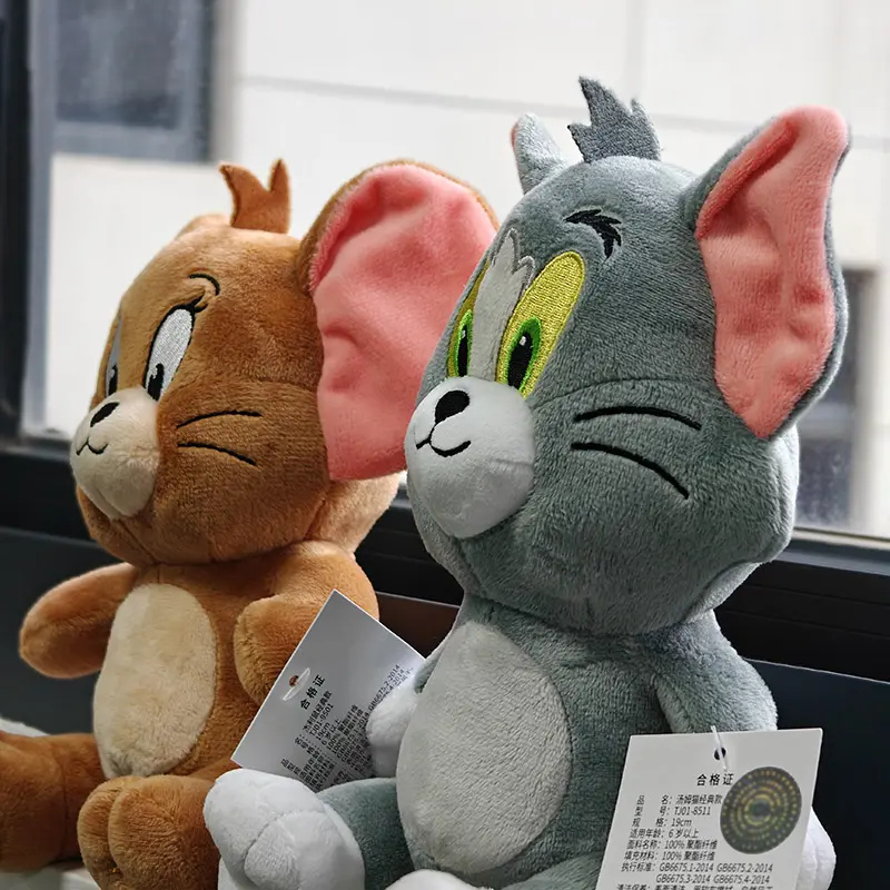 Cute Anime Tom and Jerry Plushies Stuffed Animal Dolls for Movie Fans and Kids Movie Series and New Clssic 19cm Tom and Jerry