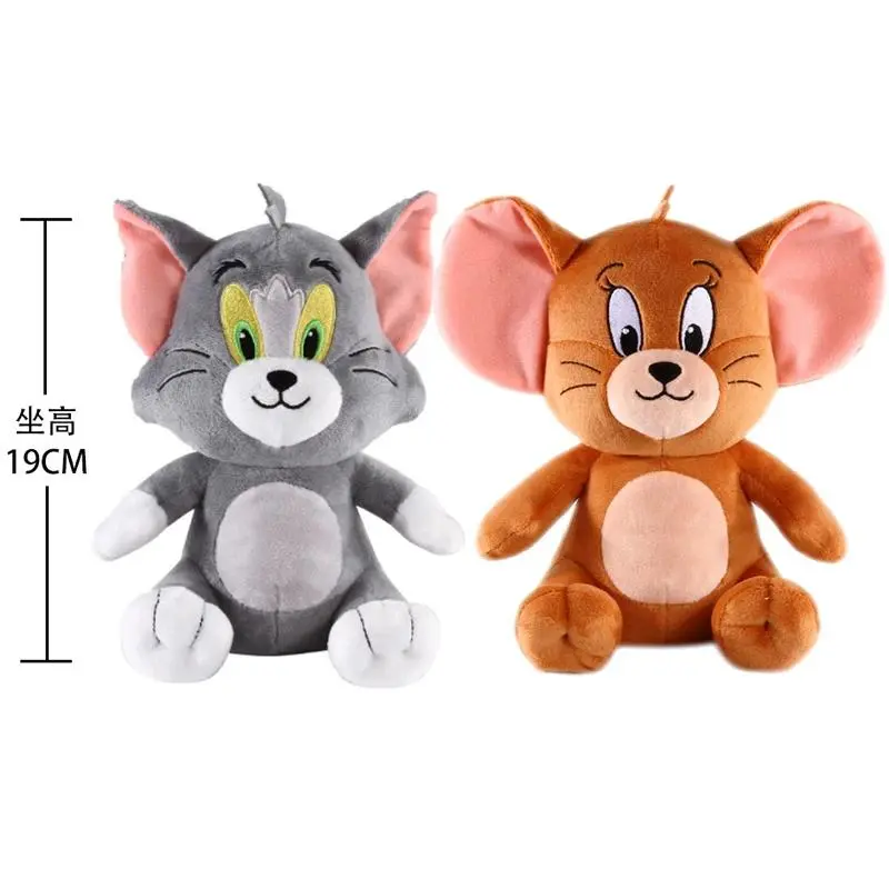 Cute Anime Tom and Jerry Plushies Stuffed Animal Dolls for Movie Fans and Kids Movie Series and New Clssic 19cm Tom and Jerry