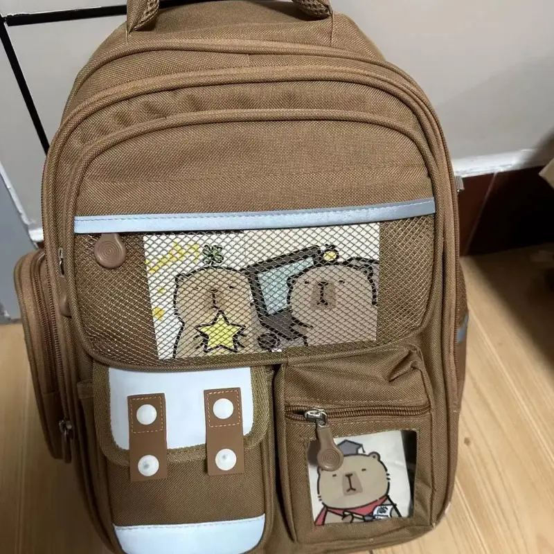 Kapibara Student Schoolbag, Large-capacity Mochila Children Backpack.Girl Boy Kids Back To School Book Bags