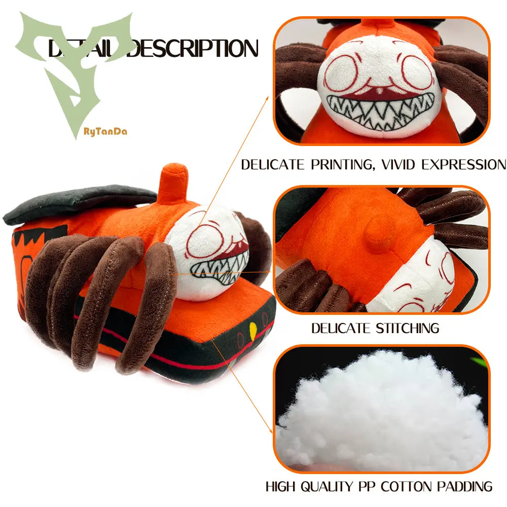 25cm Choo-Choo Charles Plush Toy Horror Game Cartoon Anime Stuffed Doll Soft Train Plushie Birthday Gift for Kids Boys Girl