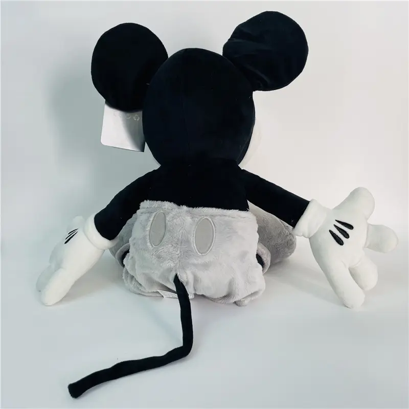 Disney Steamboat Willie Mickey Mouse Plush Toys 16.5" Black White Disneyland Mickey Mouse Stuffed Toys Plush Dolls Gift for Kids