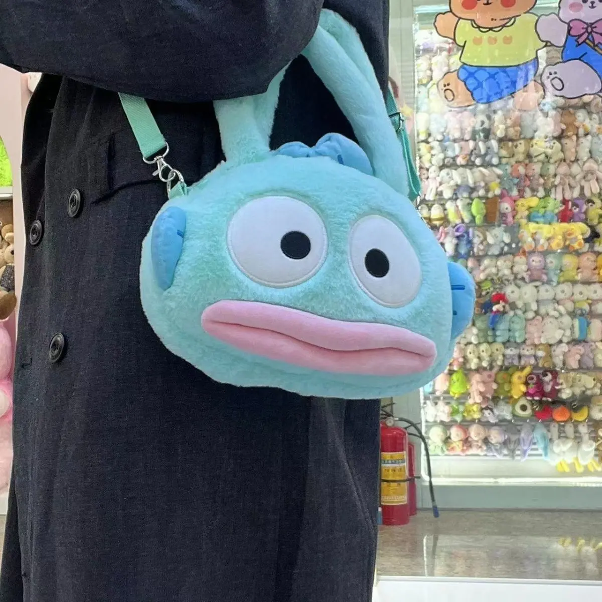 MINISO Hangyodon Anime Kawaii Ins Fashion Students Storage Bag Cute Cartoon Lovely Doll Handbag Girly Heart Gifts for Kids