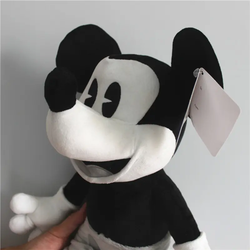 Disney Steamboat Willie Mickey Mouse Plush Toys 16.5" Black White Disneyland Mickey Mouse Stuffed Toys Plush Dolls Gift for Kids