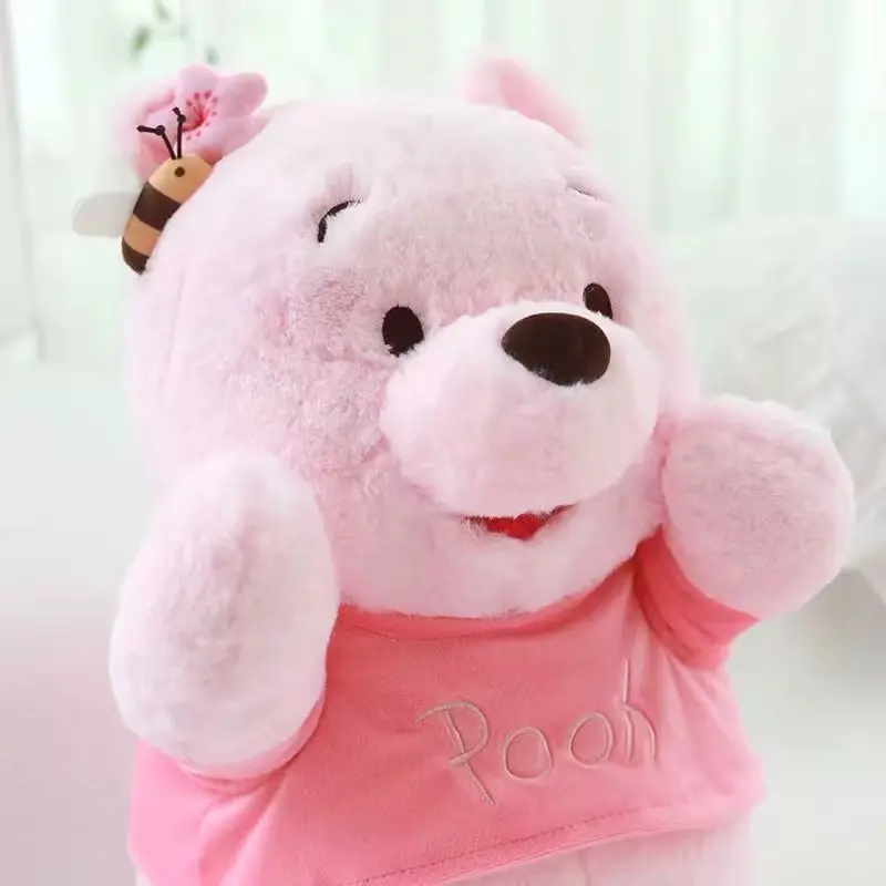 30CM-50CM Disney Winnie The Pooh Bear Doll Pink Bee Cartoon Plush Toy Cute Anime Kawaii Companion Children's Birthday Gift