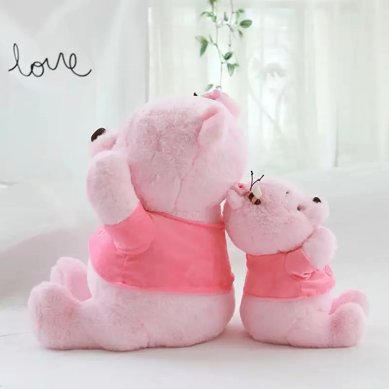 30CM-50CM Disney Winnie The Pooh Bear Doll Pink Bee Cartoon Plush Toy Cute Anime Kawaii Companion Children's Birthday Gift