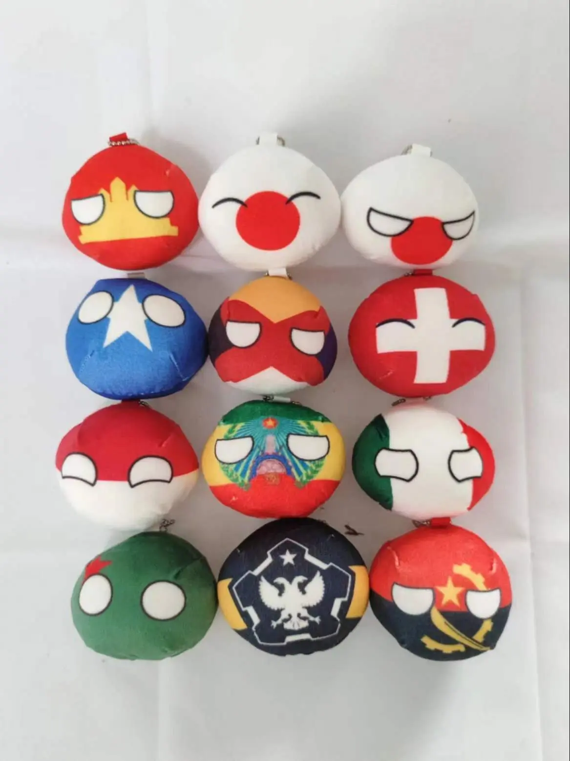 Cartoon The Republic of Angola Polandball Plush Doll Countryball Short Stuffed Mini Doll Pendant Toy Gift 9/20cm