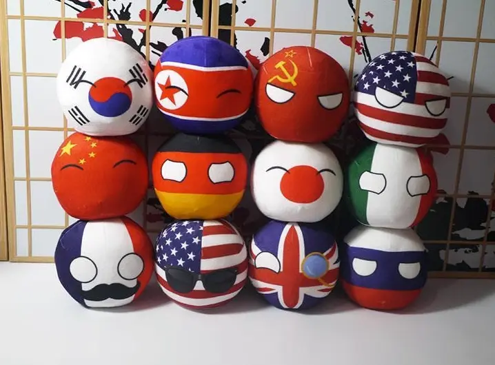 Cartoon The Republic of Angola Polandball Plush Doll Countryball Short Stuffed Mini Doll Pendant Toy Gift 9/20cm