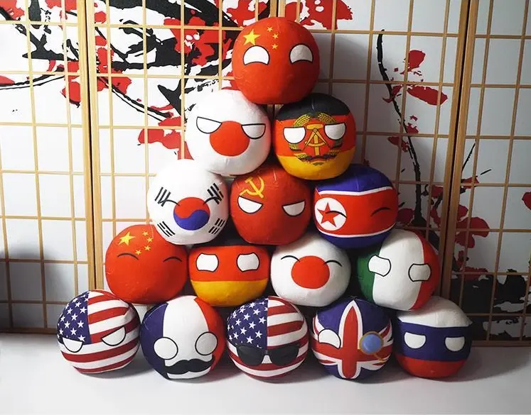 Cartoon The Republic of Angola Polandball Plush Doll Countryball Short Stuffed Mini Doll Pendant Toy Gift 9/20cm