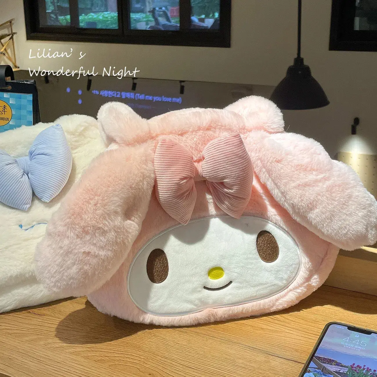 Sanrio Kawaii My Melody Kuromi Cinnamoroll Plush Shoulder Bag High Capacity Plush Messenger Bag Anime Cartoon Plushie Makeup Bag