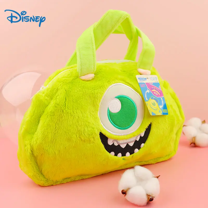 Kawaii Disney Stuffed Makeup Bag Mike Wazowski Toys Handback For Woman Green Cute Plush Cosmetic Portable Storage Bag For Girls