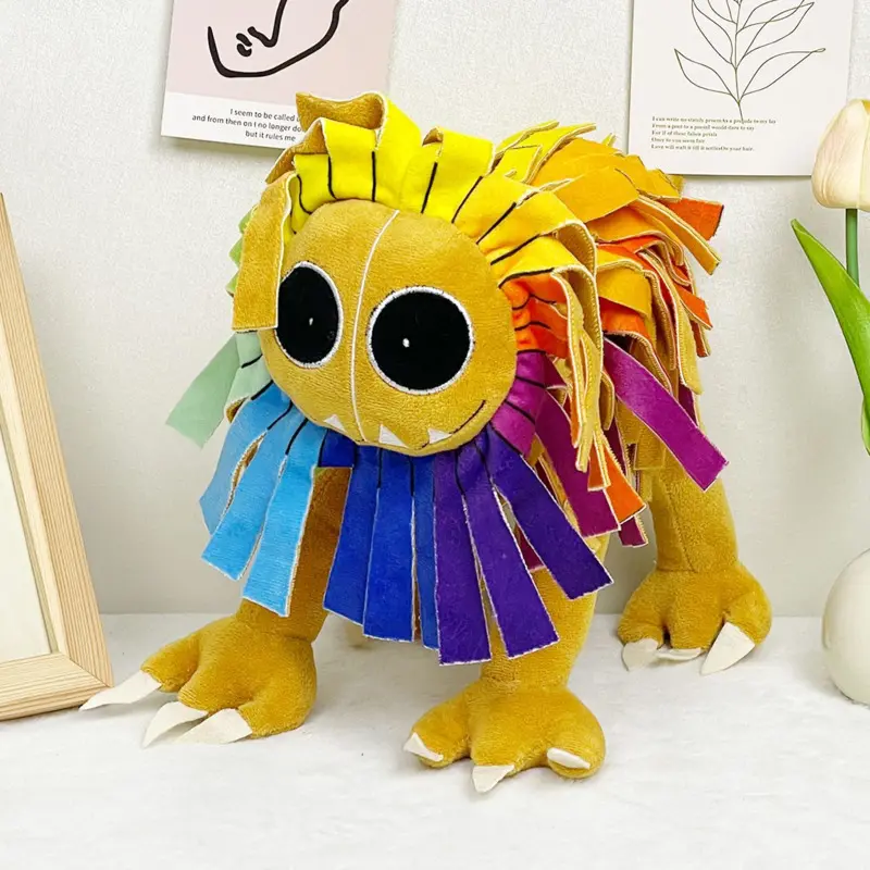 25cm Colorful Lion YP Green Dinosaur Rubber Man Black Doctor Colorful Lion Big Lion Short Plush Colorful PPCotton Child Toy Doll