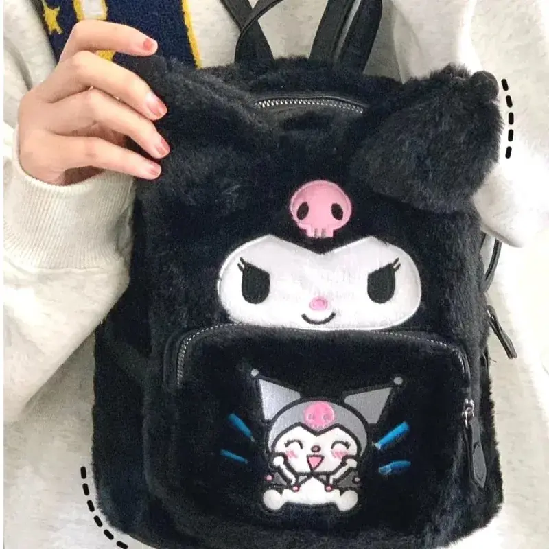Sweet Hello Kitty Kuromi Anime Kawaii MINISO Ins Storage Bag Cute Cartoon My Melody Student  Backpack Female Gifts for Kids