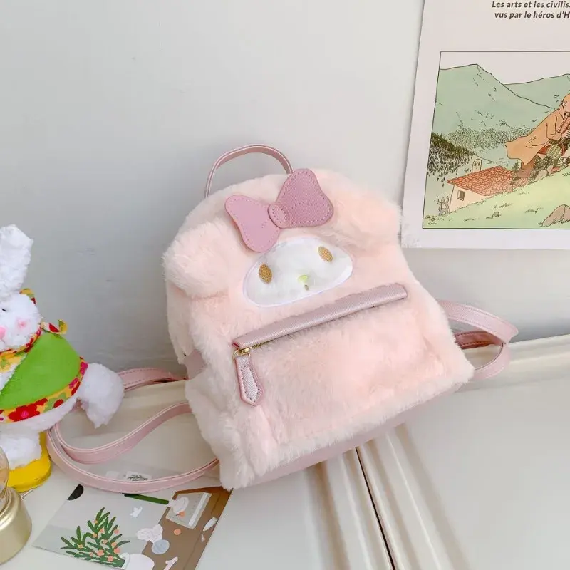 Sweet Hello Kitty Kuromi Anime Kawaii MINISO Ins Storage Bag Cute Cartoon My Melody Student  Backpack Female Gifts for Kids