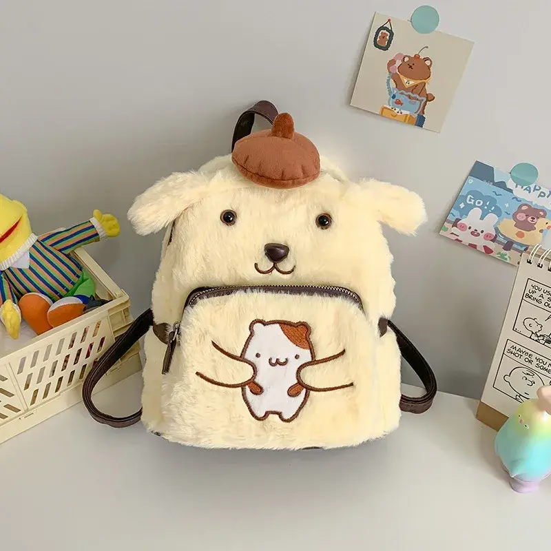 Sweet Hello Kitty Kuromi Anime Kawaii MINISO Ins Storage Bag Cute Cartoon My Melody Student  Backpack Female Gifts for Kids