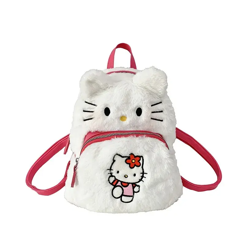 Sweet Hello Kitty Kuromi Anime Kawaii MINISO Ins Storage Bag Cute Cartoon My Melody Student  Backpack Female Gifts for Kids