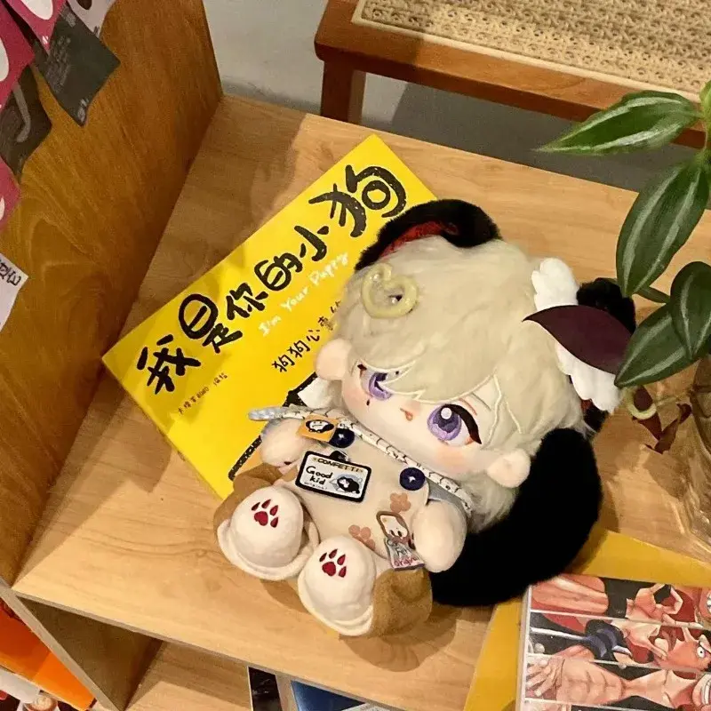 20CM Game Genshin Impact Lyney Cute Cosplay Cotton Doll Body With Ears Tail Fans Collection 20cm Plushies Toy New Year Gift