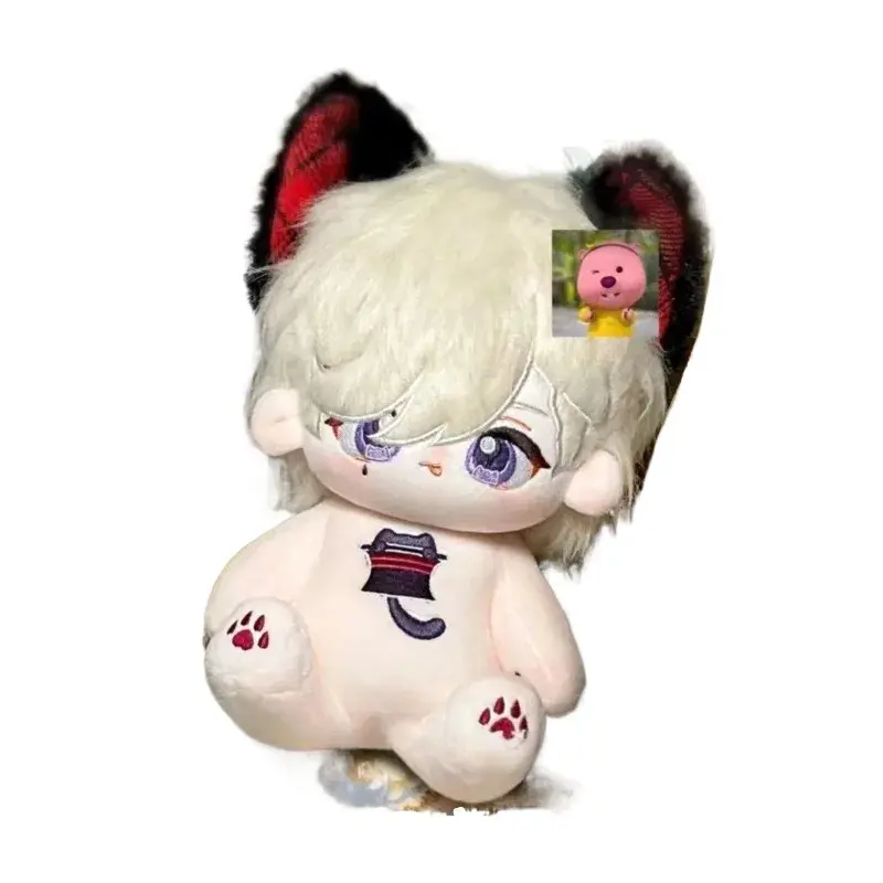 20CM Game Genshin Impact Lyney Cute Cosplay Cotton Doll Body With Ears Tail Fans Collection 20cm Plushies Toy New Year Gift