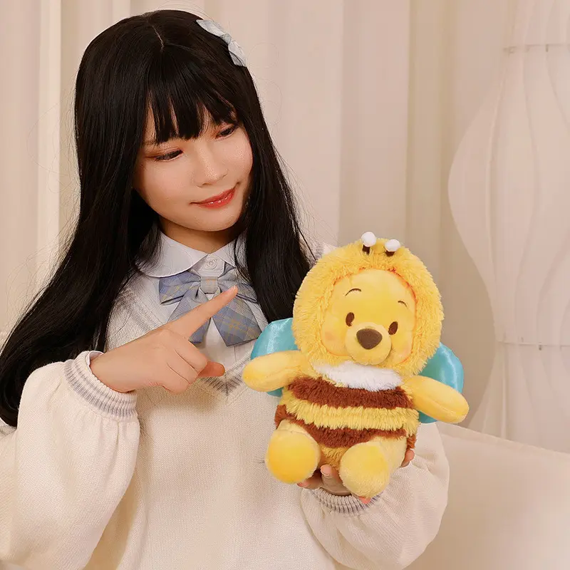 Disney Cartoon Bee Winnie The Pooh Anime Plush Toys Kawaii Cute Stuffed Doll Room Decoration Children's Birthday Gift