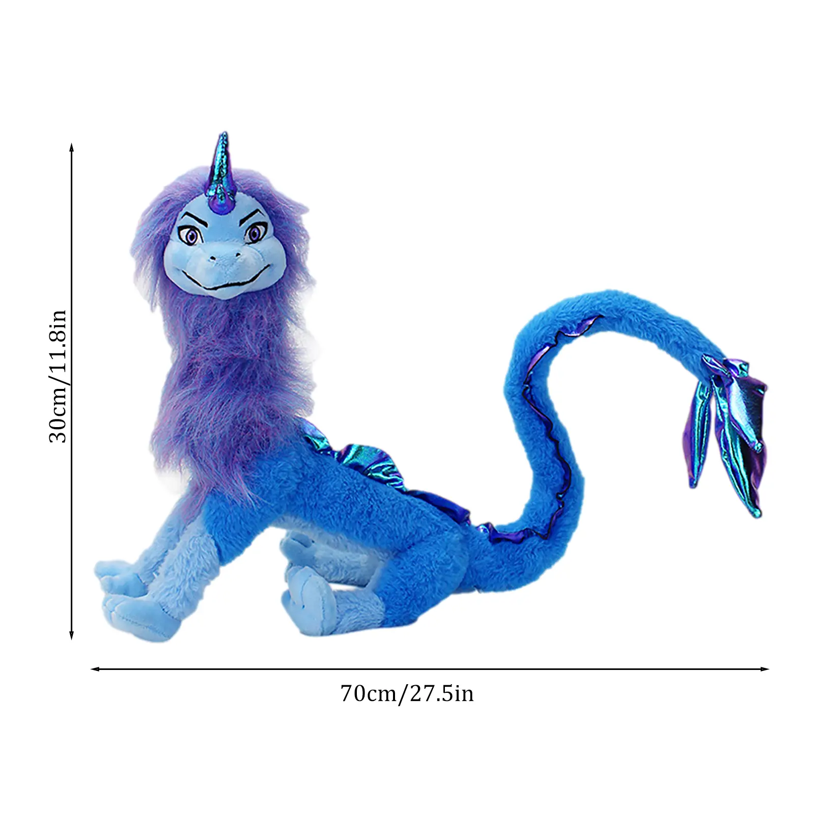 New Kawaii Blue Sisu Dragon Plush Toy Soft Stuffed Animal Raya And The Last Dragon Toys Children Birthday Gift Popular Toys 2024