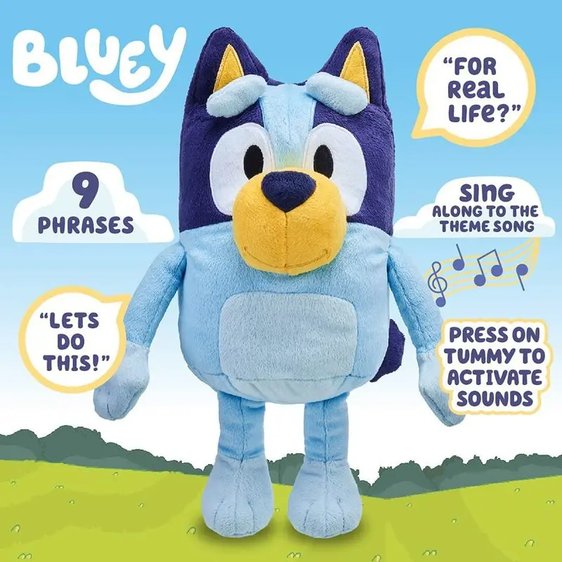 30cm Bluey Talking Bingo Dog Music Stuffed Plush Toys Doll Cartoon Anime Figure Cute Animal Sing Dog Kid Christmas Birthday Gift
