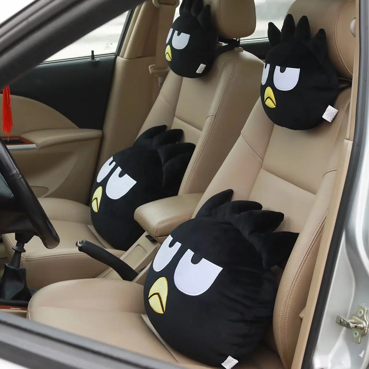 Cute Bad Badtz Maru Seat Belt Cover For Car Seat Headrest Chair Soft Back Cushion Throw Pillow Japanese Style Car Decoration