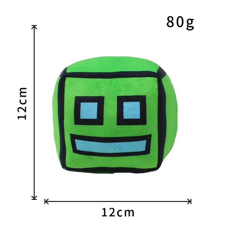 Geometry Dash Cube Plush Toys Stuffed Plushie Doll Small Pillow Square Pendant Game Cute Kids Fans Collection Birthday Gift 12CM
