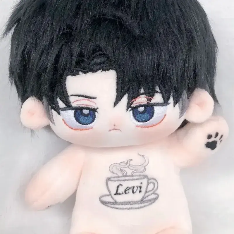 Stuffed 20cm Levi Cotton Doll Cute COS Anime Attack on Titan Dress-up Puppet Plush Toys for Fans Collectible Gift