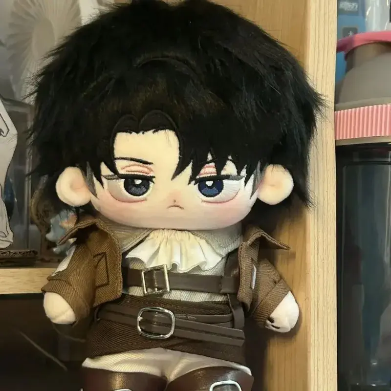 Stuffed 20cm Levi Cotton Doll Cute COS Anime Attack on Titan Dress-up Puppet Plush Toys for Fans Collectible Gift