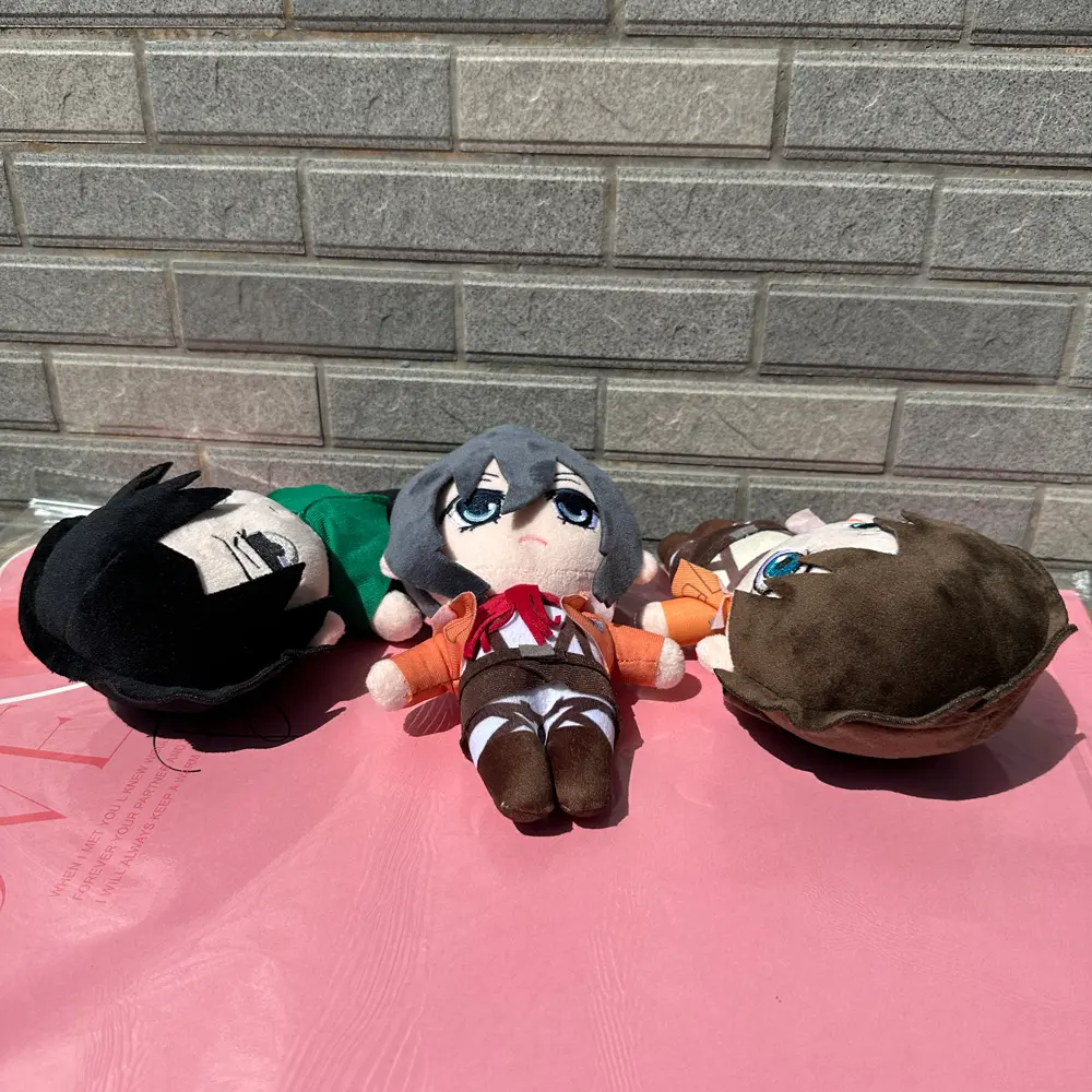 Anime Attack on Titan Plush Toys Doll Kawaii Levi Eren Mikasa Cute Kawaii Collection Green Stuffed Doll Birthday Gifts For Kids