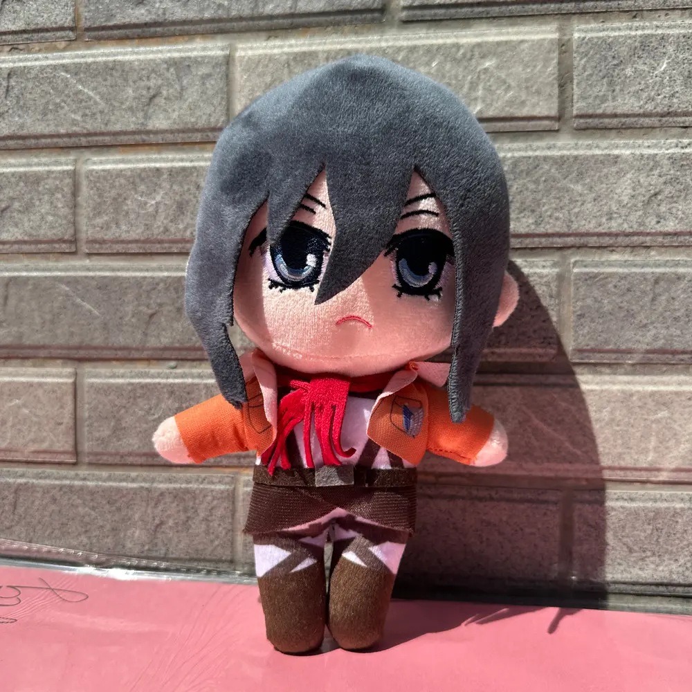 Anime Attack on Titan Plush Toys Doll Kawaii Levi Eren Mikasa Cute Kawaii Collection Green Stuffed Doll Birthday Gifts For Kids