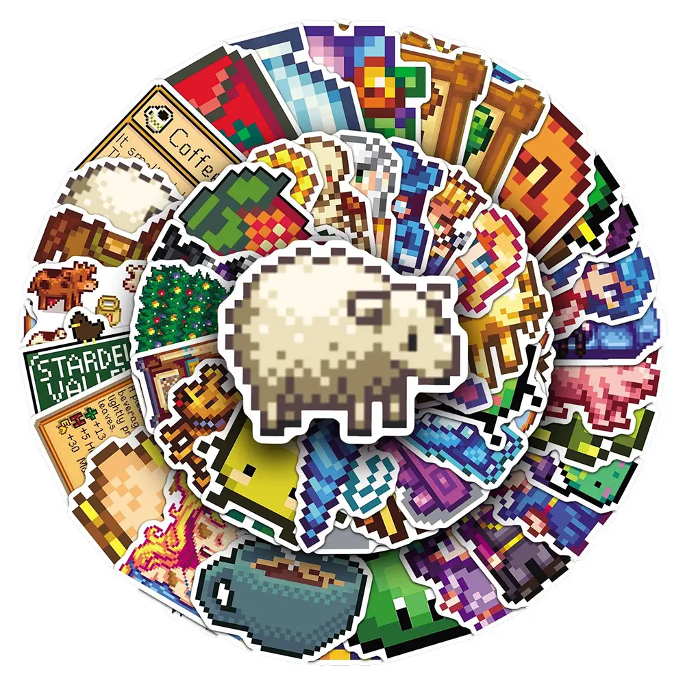10/30/50pcs Game Stardew Valley Cartoon Stickers Pixel Style Anime Decals DIY Guitar Notebook Laptop Cute Graffiti Sticker Toys